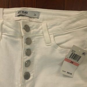 NWT White high rise ankle jeans